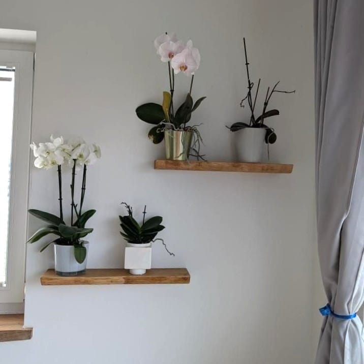 Regal Eiche mit Baumkante im Badezimmer bei Kunden 2